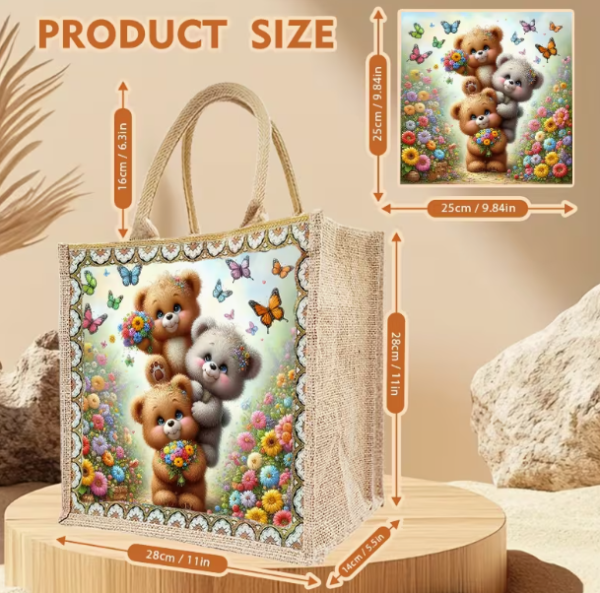 Diamond Painting Tragtasche drei Teddybären